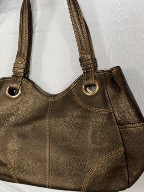 Tignanello black leather satchel